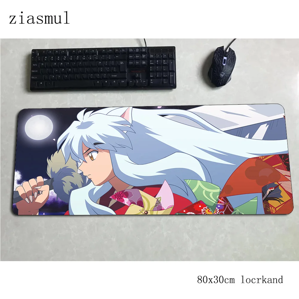 Inuyasha коврик для мыши 80x30 см, коврики, восхитительный Коврик для компьютерной мыши, игровые аксессуары, милый крутой коврик для мыши, клавиатура, игры для pc gamer