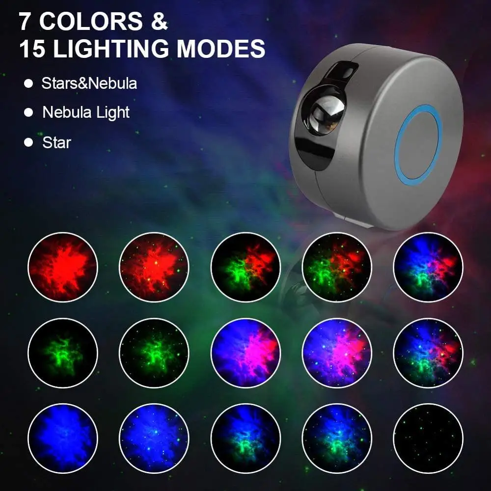 US $47.99 LED Night Star Laser Show Sterrenhemel Projector 360 Rotating Starry Sky Galaxy Projector 15 Mode Lighting Bedroom Decoration