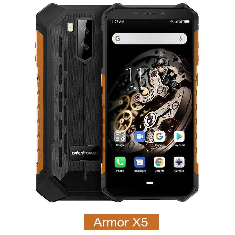 Смартфон Ulefone Armor X5 MT6763 Восьмиядерный IP68 Водонепроницаемый Android 9 разблокировка лица 3 ГБ 32 ГБ OTG NFC 4G LTE глобальная Версия Телефона - Цвет: Armor X5 Orange