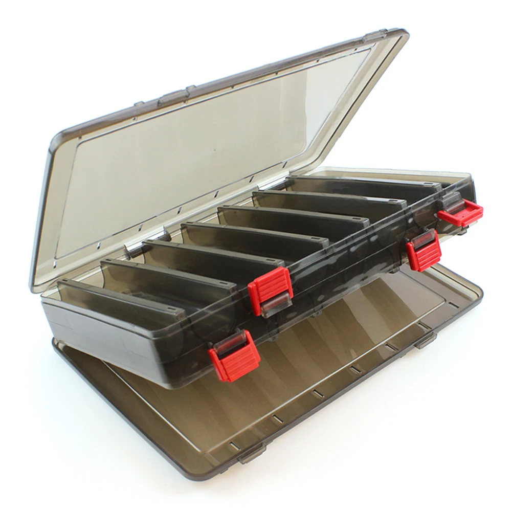 High Strength Outdoor Portable Bails Hooks Adjustable Durable Double Sided Sport Fishing Tackle Box Transparent Cover Easy Carry
