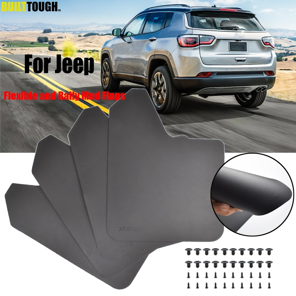

4x Mudflaps Mud Flaps Splash Guards Mudguards For Jeep Renegade Wrangler Gladiator Grand Cherokee Compass Liberty Commander