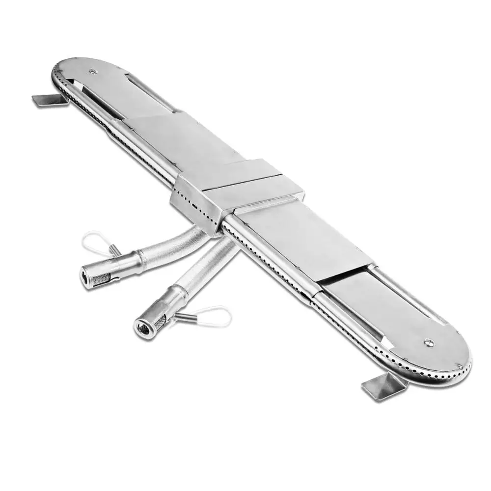 Hisencn 004 1pcs Adjustable Universal Replacement BBQ Gas Grill Oblong Tube Burner Parts Adjust 15-