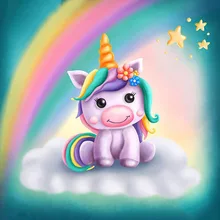 

"Color Unicorn" Diamond Painting 5D Square/Round Diamond DIY Diamond Cross Stitch Stone Embroidery Princess Girl Room Decoration