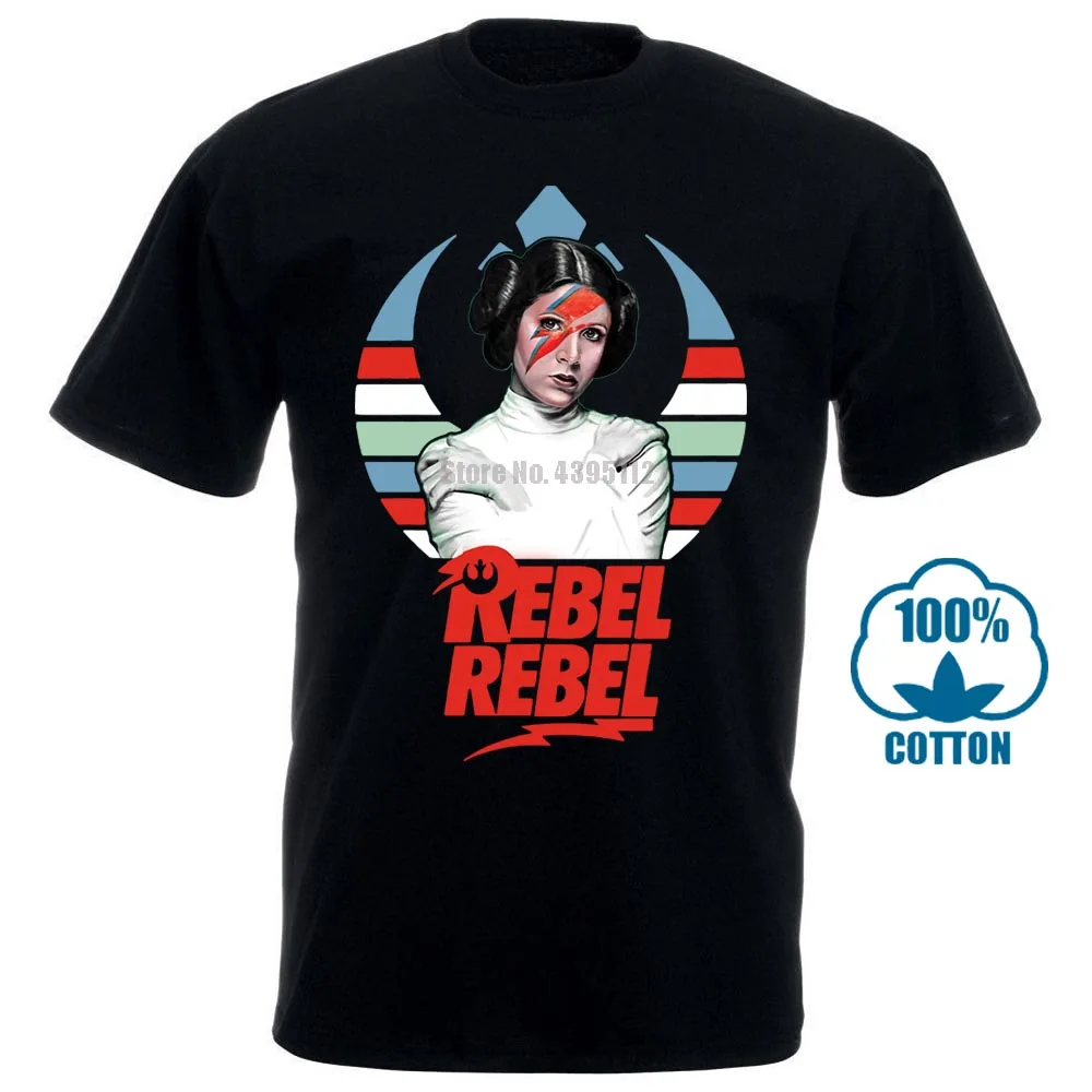 Черный Leia Organa Rebel винтажная Черная Мужская хлопковая футболка S 6Xl Сделано в США - Цвет: Черный