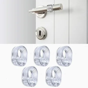 

5pcs Door Stopper Transparent Silica Gel Door Handle Buffer Wall Protection Doorknob Bumper Walls Furniture Protective