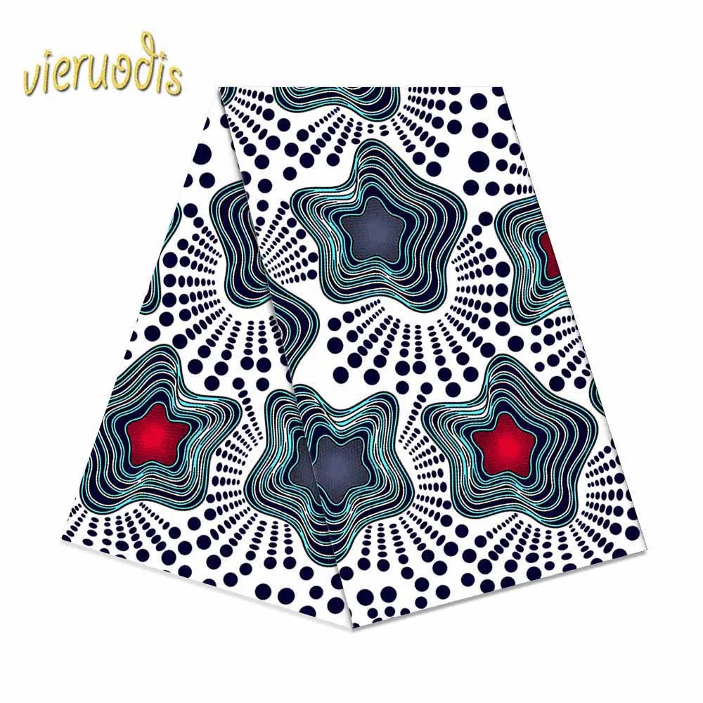

6 Yards African Wax Prints Fabric 100% Cotton Fabrics Material Dashiki Printed Real Floral for Dress A000341