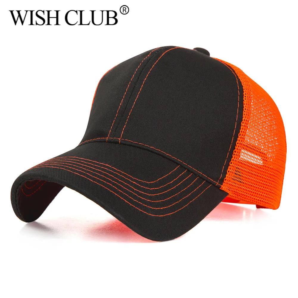 WISHCLUB Новая модная бейсбольная кепка Женская сетчатая Кепка Унисекс Мужская Регулируемая Спортивная Кепка быстросохнущая бейсболка Chapeu