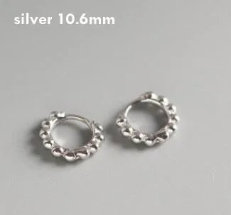 silver small SHANICE корейские ювелирные изделия простые золотые круглые серьги 925 пробы серебряные маленькие круглые бусины серьги-гвоздики для женщин - Окраска металла: silver small