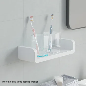 

3pcs/set Wall Mounted Easy Install Floating Shelves Multifunction Photos Living Room Kitchen Home Bathroom Non Drilling Pictures