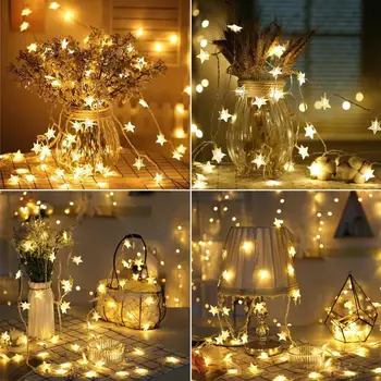 

2M LED Christmas Star Curtain Light Colorful Indoor Garland Light String Fairy Lights For Christmas Party Wedding Holiday Decora