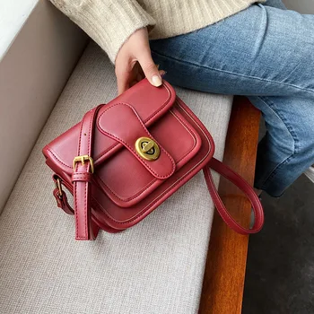 

Retro Fashion Female Square Crossbody Bag 2019 New Quality PU Leather Women's Designer Package Ins Casual Shoulder Messenger Bag
