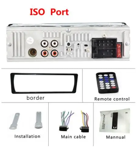 ISO PORT Автомобильный радиоприемник с Bluetooth автомобильный стерео радио FM Aux вход приемник SD USB JSD-520 12 В в-тире 1 din автомобильный MP3 мультимедийный плеер - Цвет: ISO PORT