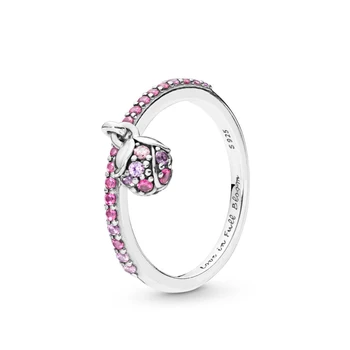 

FAHMI 100% 925 Sterling Silver 198094NCCMX Peach Blossom Flower Bud Ring Simple Romantic Original Women's Jewelry