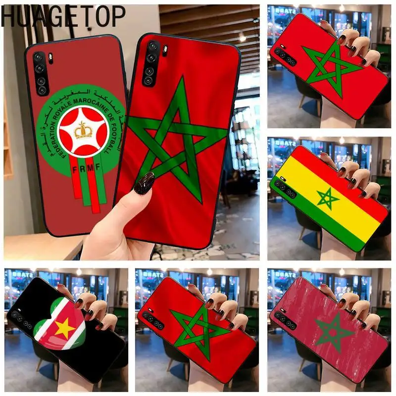 Мягкий черный чехол для телефона с флагом Марокко Huawei P20 P30 P40 lite E Pro Mate 30 20 P Smart 2020