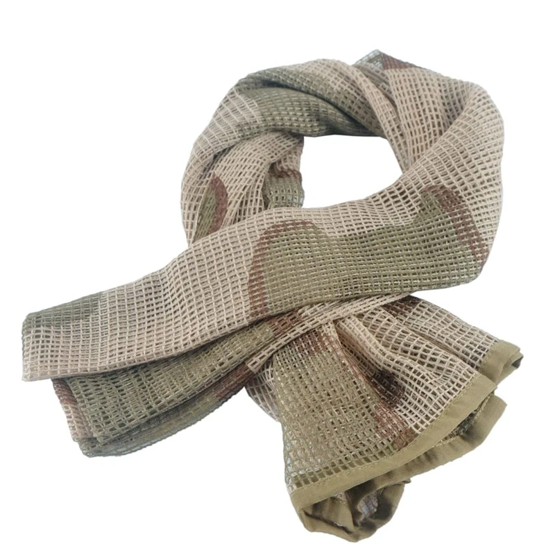 Tactical Military Neck Scarves Woodland Camo Scarf Sniper Veil Desert Shemagh 