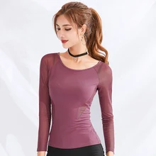 Рубашка для латинских танцев Женская Сексуальная сетчатая с длинным рукавом латинский танцевальный Топ для тренировок бальный танец представление и тренировочная одежда DWY2299