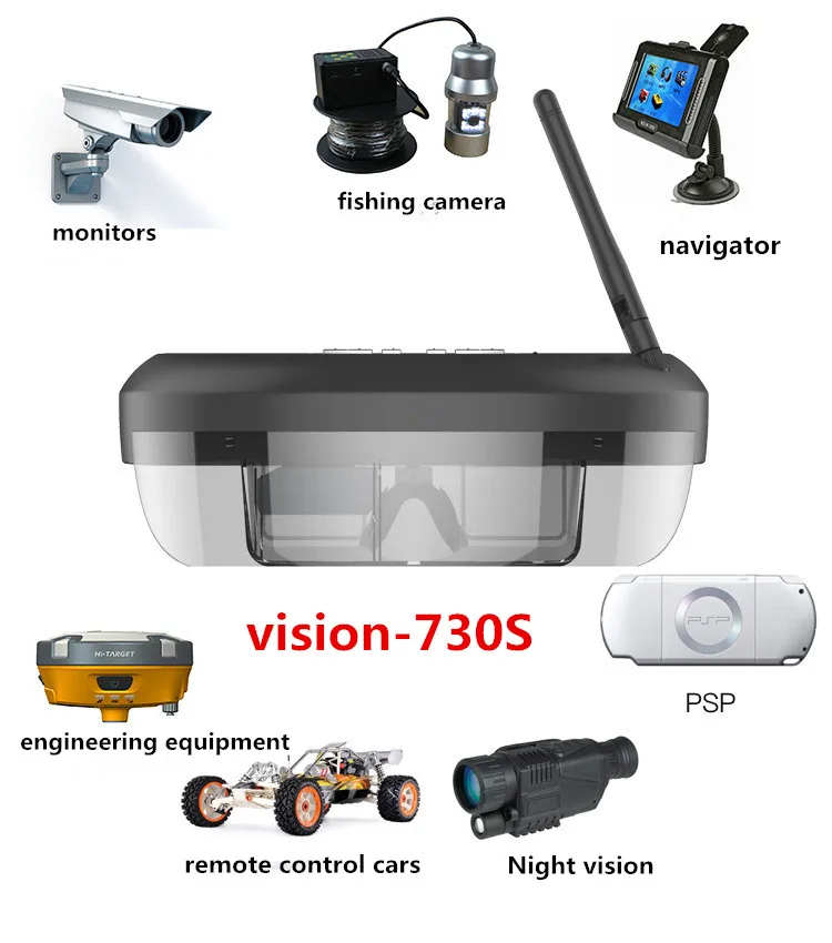 Vision-730S FPV очки 3D видео очки с 5,8G 40CH 98 дюймов дисплей частный виртуальный кинотеатр для FPV квадрокоптера