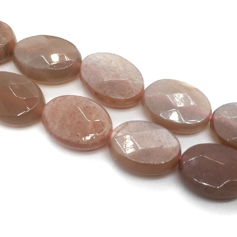 8x12mm Natural GemStone Orange Moonstone Faceted Oval Spacer Beads For Jewelry Making Diy Bracelets Necklace Accessories 15