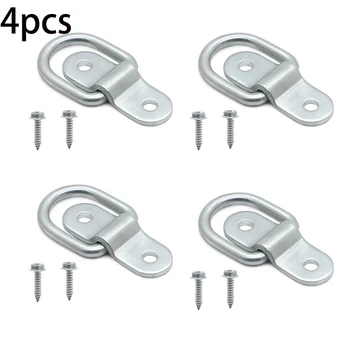 

4 X For Trucks RV Campers Vans ATV Ropes Auto Fastener Clip Cargo Lashing Surface Mount Ring Staple Cleat Tie Down Ring Trailers