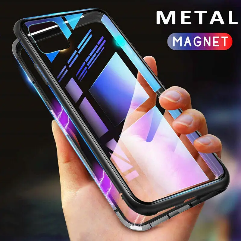 Магнитный адсорбционный чехол для телефона IPhone 11 Pro X Xs Max Xr 8 7 6 S Plus металлический