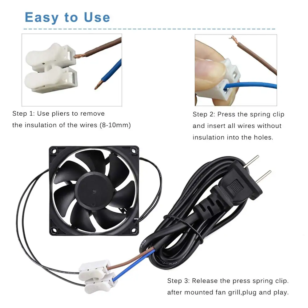 Gdstime EC Brushless Cooling Fan AC 110V 120V 220V 240V Ball Bearing Axial Fan with Srews/Grill 60MM 80MM 90MM 120MM