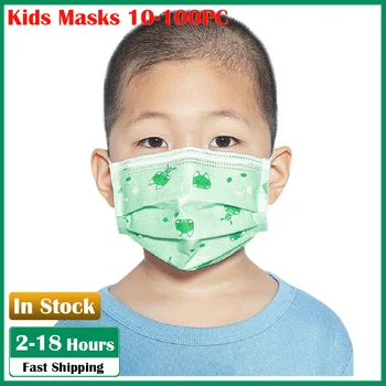 

Disposable 3-Ply Non-woven Mascarilla desechable Masks Anti-Dust Face Mask With Elastic Earloop Kids Adjustable Strap 60-100PCS