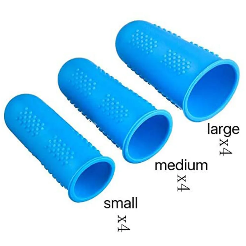 12 Pieces Finger Cots Silicone Finger Protection Covers Caps Fingertip Protectors Heat Resistant Sleeves 3 Sizes