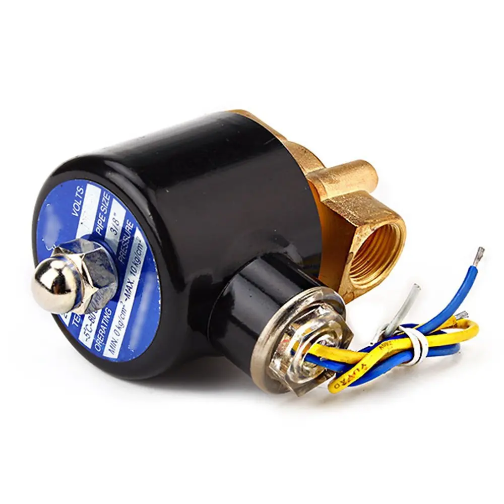 

DC12V 3/8" Electric Solenoid Valve Gas Water Air Black Solid Coil