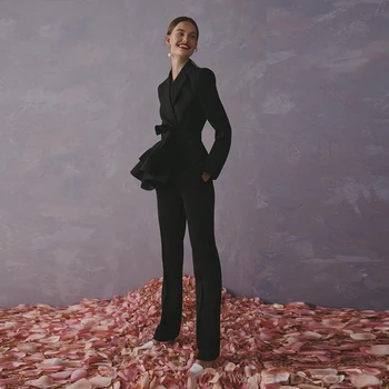 

New Elegant Summer Black Sashes Women Jumpsuit Two 2 Pieces Set 2020 Sexy Belt High Quality Verano Clubwear Black Wholesale