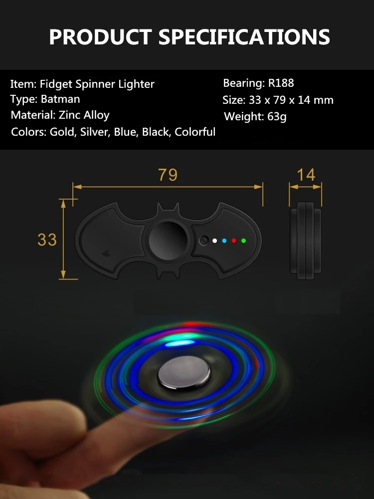 Фиджет с Бэтменом Спиннер электронная USB Зажигалка 3 разновидности светодиодный прикуриватель ручной Спиннер игрушка плазменная электрическая зажигалка