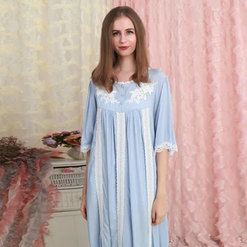 

Cotton Nightgown Summer Sleepwear Woman Long Dress Nightgowns Ladies Loose Long Nightdress