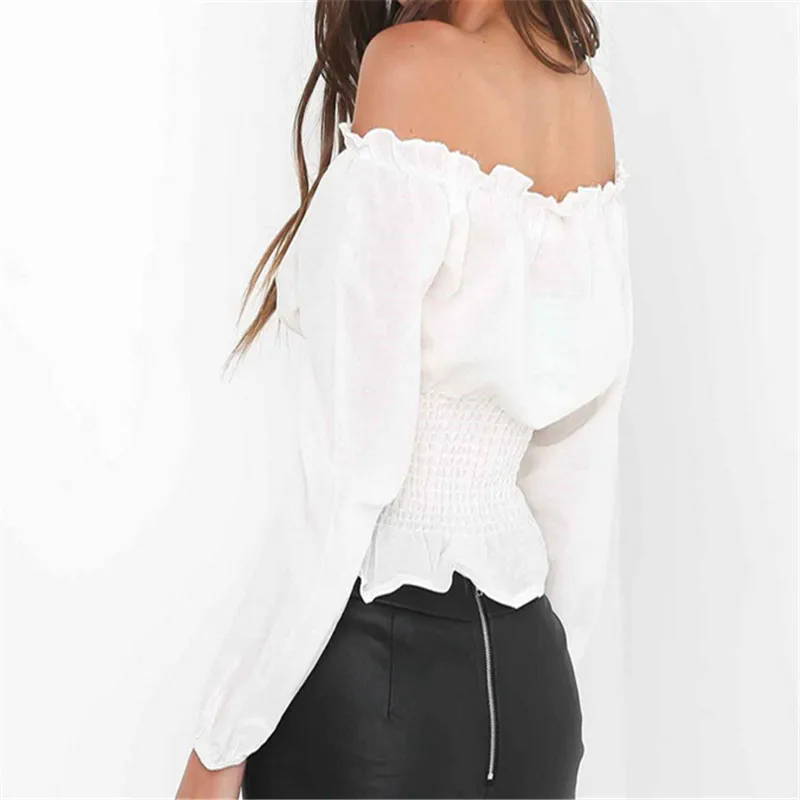 2020 Sexy Tops Womens Lace Up Satin Corset Blouse Lantern Sleeve Off Shoulder Top Corset Shirt Blusa Mujer 2020 Sexy Tops Womens Lace Up Satin Corset Blouse Lantern Sleeve Off Shoulder Top Corset Shirt Blusa Mujer