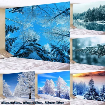 

Ultra Hd Snowy Fantasy Winter Cedar Landscape Tapestry Hanging for Bedroom Living Room Hall Wall 150x100cm/150x130cm/200x150cm