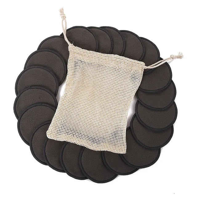 disque demaquillant tissu réutilisables en fibre de bambou, tampons en coton lavables – Image 5