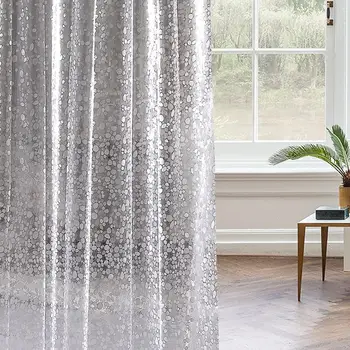 

PVC Mildew Bath Curtains Installation and Disassemble Conveniently 3D Embossed Thickened Waterproof Shower Curtain with Hooks