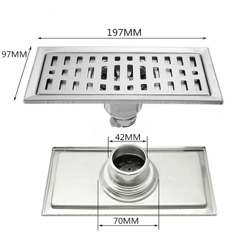 Xueqin 201 нержавеющая сталь 200*100 см анти-запах стоки ванная комната Линейный душ Трап провода фильтр