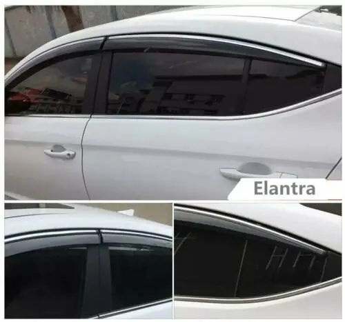 Для hyundai Elantra- Защита от солнца, дождя, дыма, оконный козырек, вентиляционная дверь, козырьки