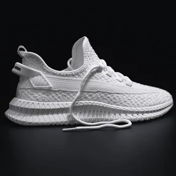 

Factory Direct New Style Summer Fly Woven Men Shoes Breathable Rubber Shoes Sneakers Wear-Resistant Casual Running Shoes Mesh Sh