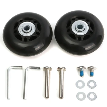 

2 Set Luggage Suitcase Replacement Wheels Axles Rubber Deluxe Repair OD 64mm New