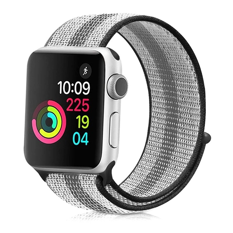 stripe 7 Нейлон Ремешок для наручных часов Apple Watch серии 3/2/1 38 мм 42 мм мягкий нейлон дышащий сменный ремешок Спортивная петля для наручных часов iwatch серии 4 40 мм 44 мм - Цвет ремешка: stripe 7