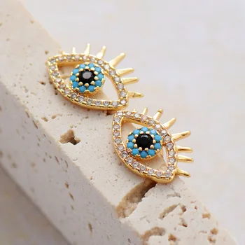 Classic New Evil Eye Women Earrings Bold Stud Earring Cubic Zirconia Rhinestone Luxury Elegant Ins Jewelry Bijoux Wholesale