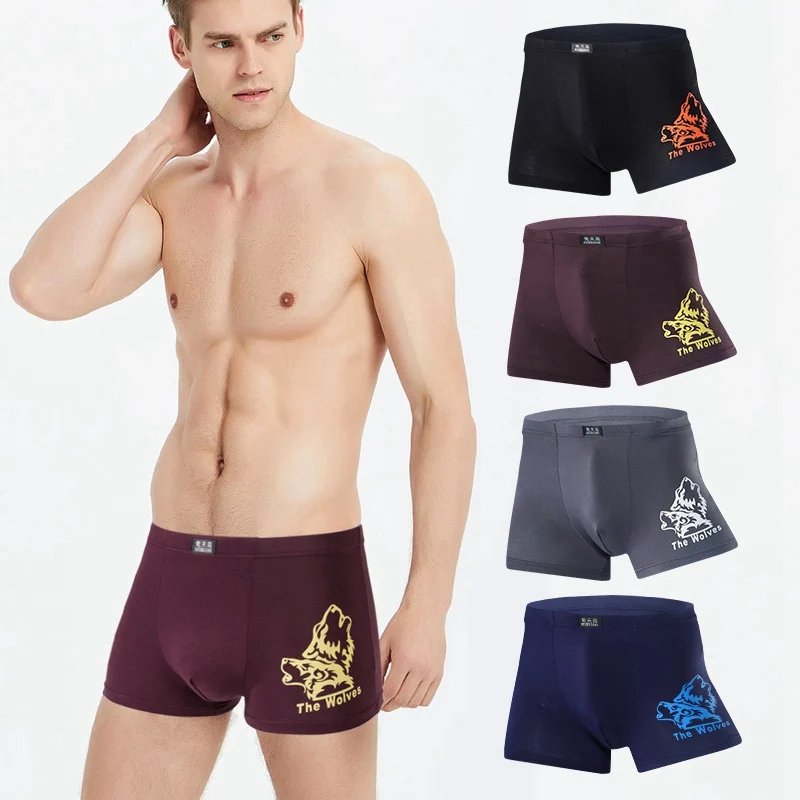 

Modal Boxer Men Underwear Underpants Printed Mid-Waist Men's Boxer Shorts Male Panties Sexy Men's Thongs Pants Dropshipping
