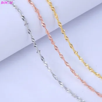 

BOCAI s925 sterling silver Necklace women's 925 silver simple chain water wave chain 2020 new fashion jewelry for women