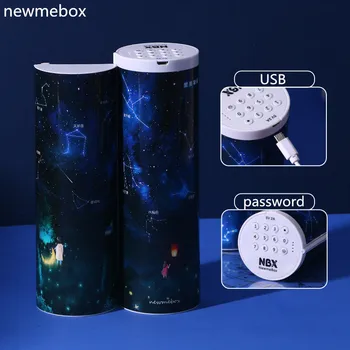 流砂半透明クリエイティブ多機能円筒鉛筆ボックスケース 2020 学校文具ペンホルダーピンクブルー電卓