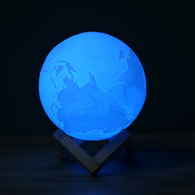 

2 or 16 Color 3D Print Earth Night light LED Lamp USB Charged Touch/Remote Smart Home Decoration Christmas New Year Gift