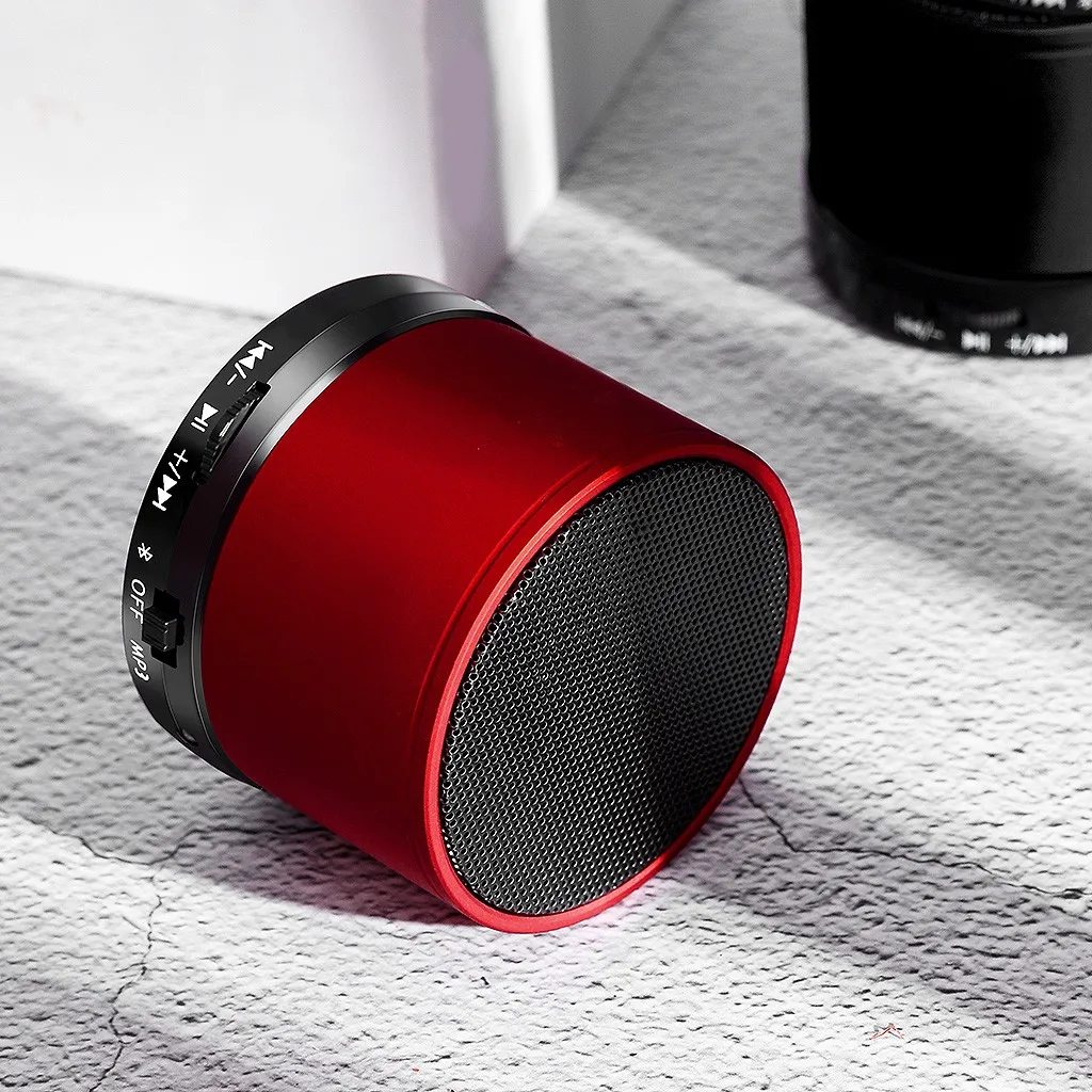 Продуктов перезаряжаемый беспроводной Bluetooth динамик портативный мини супер бас красный динамик для Носимых устройств