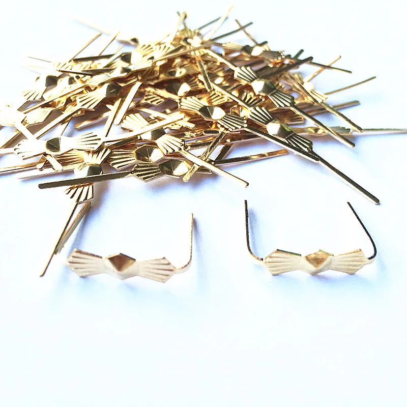 Top Quality 300pcs L40mm Gold Copper Material butterfly buckle/ BowTie Clips Beads Curtain Accessories Lighting Metal Connectors