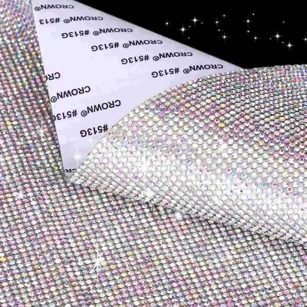 AB Rhinestones Стекло горный хрусталь для отделки, Аппликации AB лист наклеек со стразами Diy Украшение автомобиля самоклеющиеся Стикеры со стразами - Цвет: AB Rhinestones