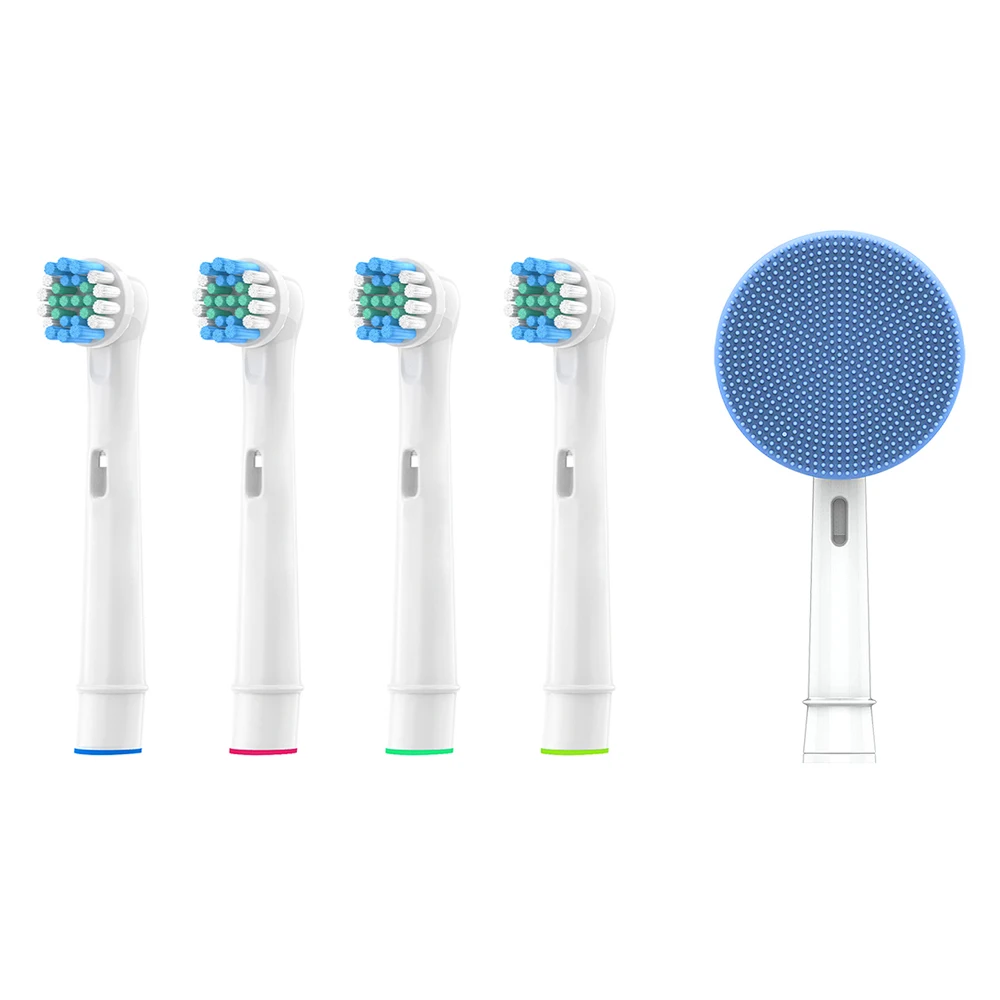 Facial Cleansing Brush Head and 4pcs Replacement Brush Heads For Oral-B Electric Toothbrush Fit Advance Power/Pro Health/Triumph