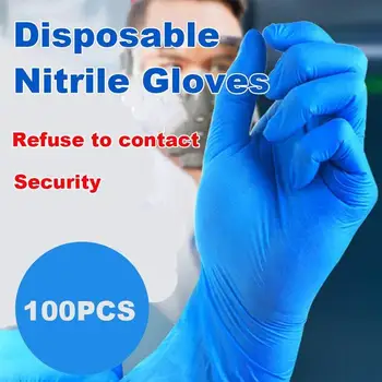 

100pcs Dark Blue Disposable Nitrile Gloves Household Food Anti-static Cleaning Glove Safety Prevent Bacterial Cross Infection